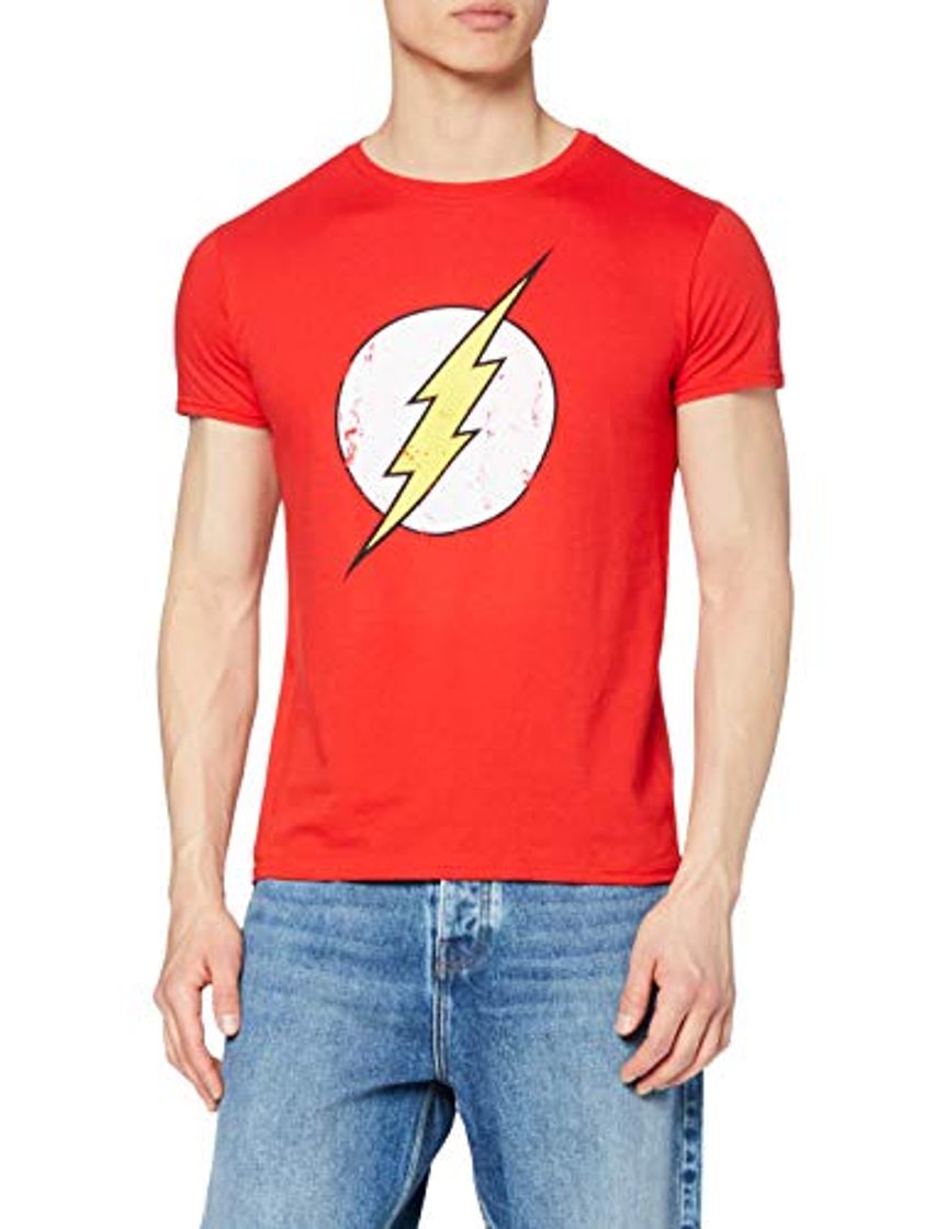 Fashion DC Comics - Camiseta de Flash con cuello redondo de manga corta