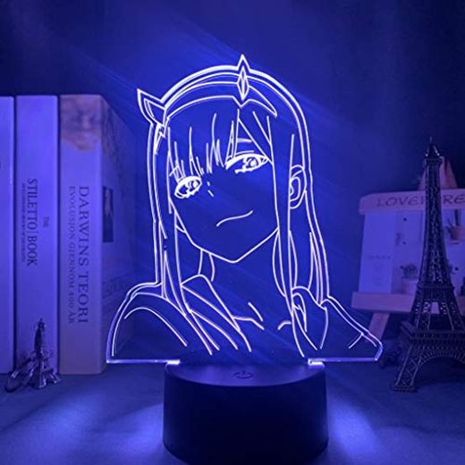 Lámpara De Ilusión 3D Luz Nocturna Led Anime Zero Two Children Baby Girls Decoración Del Dormitorio Manga Gift Darling In The Franxx Best Birthday Holiday Gifts For Children