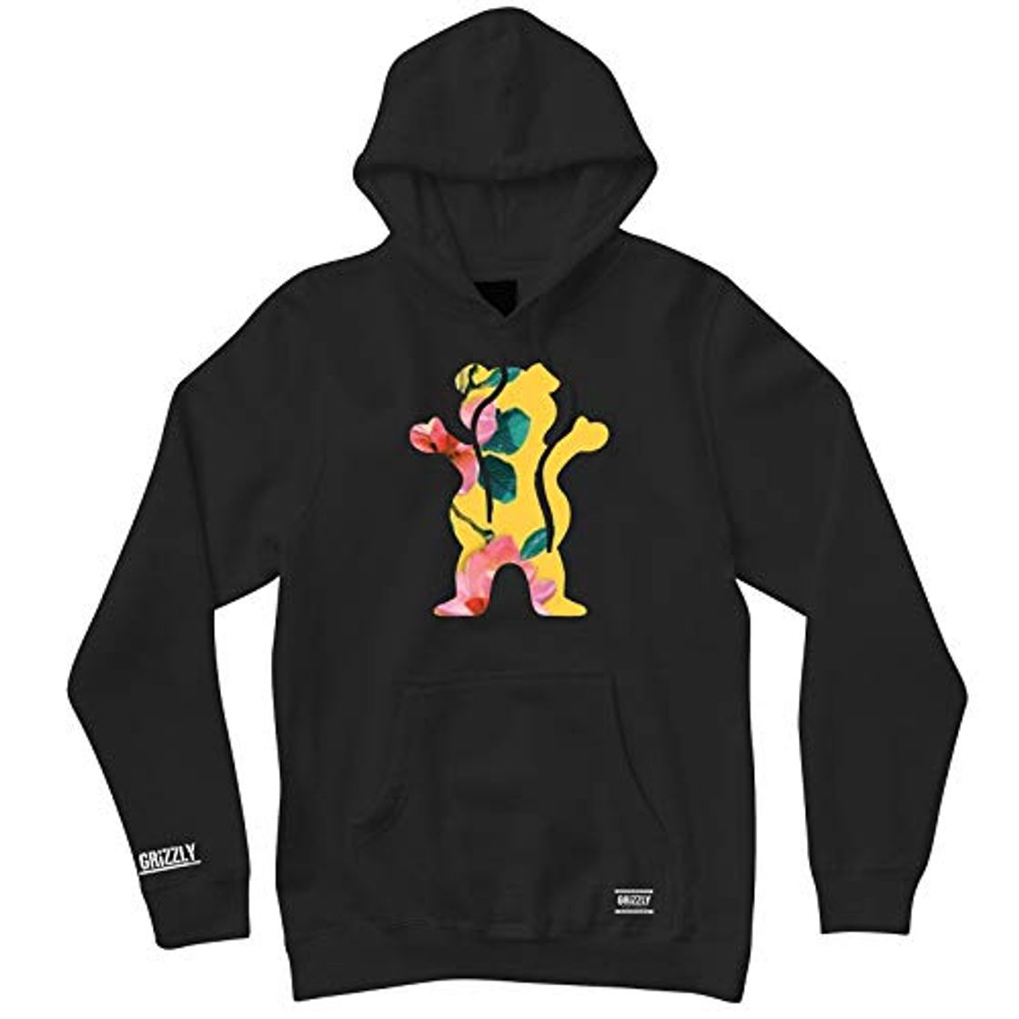 Moda Grizzly Griptape Men's Blossom OG Bear Long Sleeve Hoodie Black 2XL