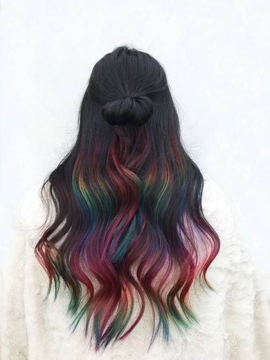 Black and rainbow Hair 