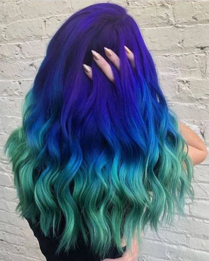Blue and green Hair 