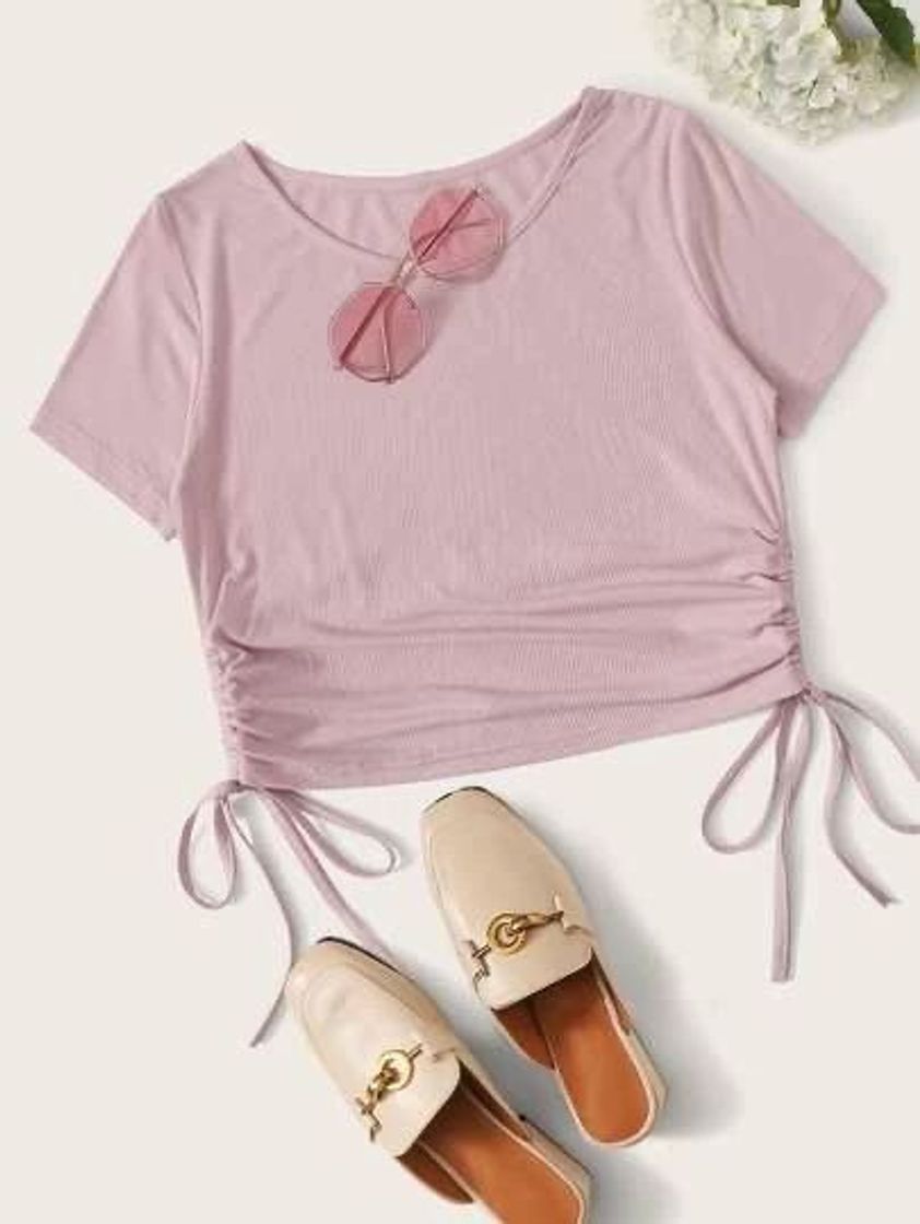 Fashion Cropped rosa pastel