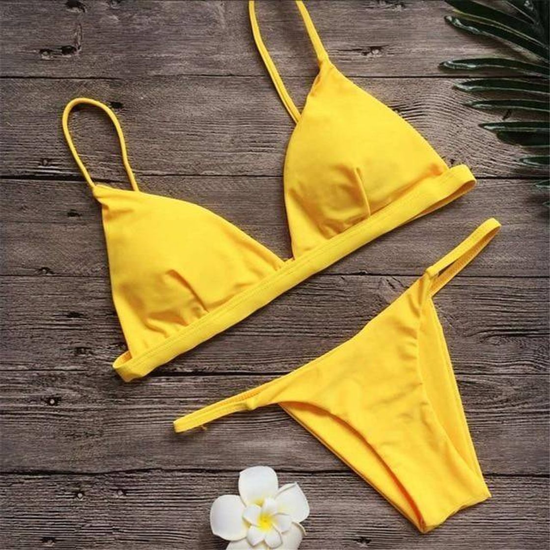 Fashion ZAFUL Conjunto de Bikini con Relleno Push Up Triangular Busto Ajustable con