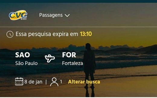 Viagem de São Paulo para Fortaleza 