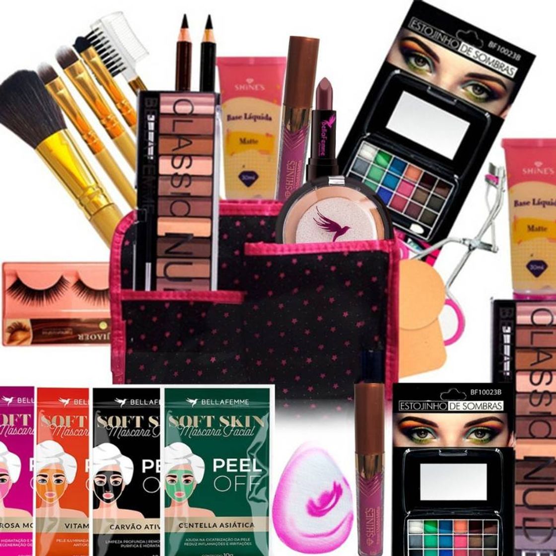 Fashion Kit Maquiagem  Completo Bella Femme Luxo  Promoção 23 Itens