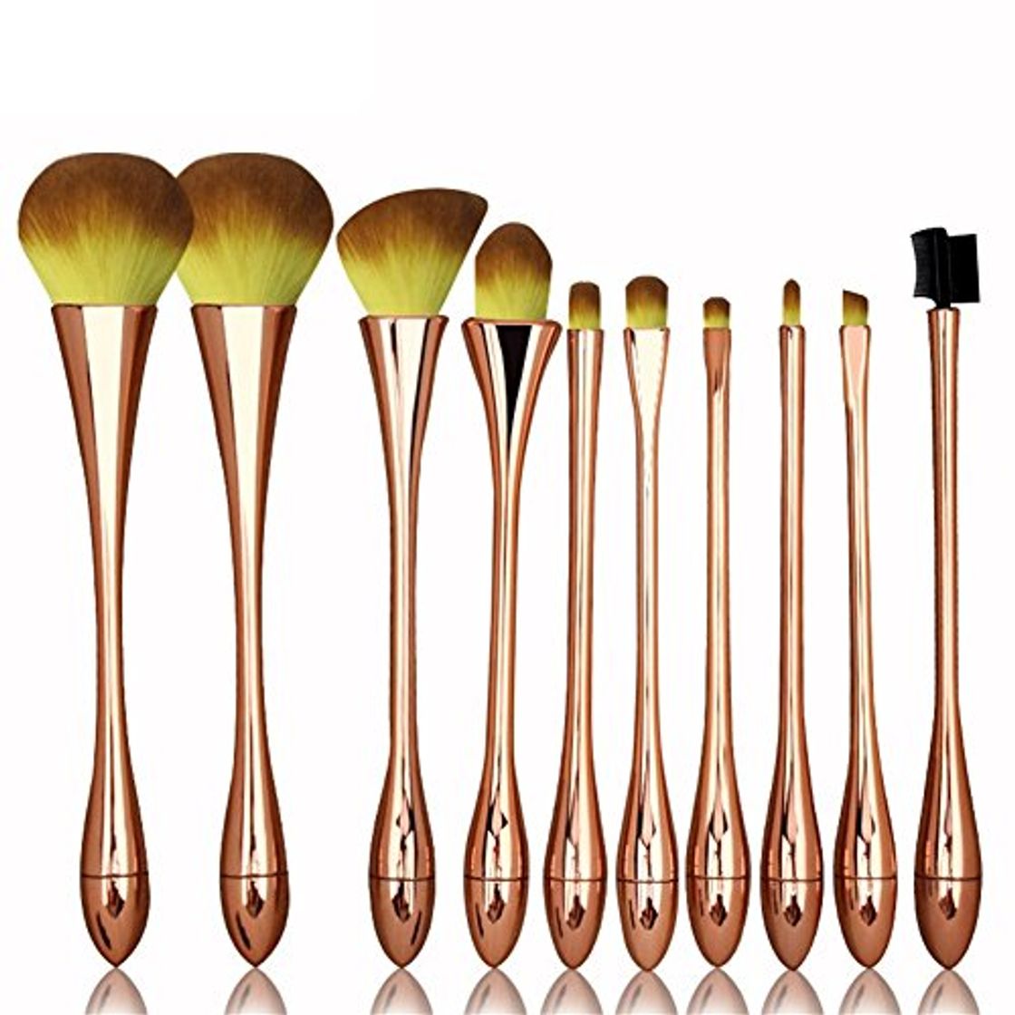 Social Juego de 10 brochas de maquillaje profesional para cintura de cáliz Pincel