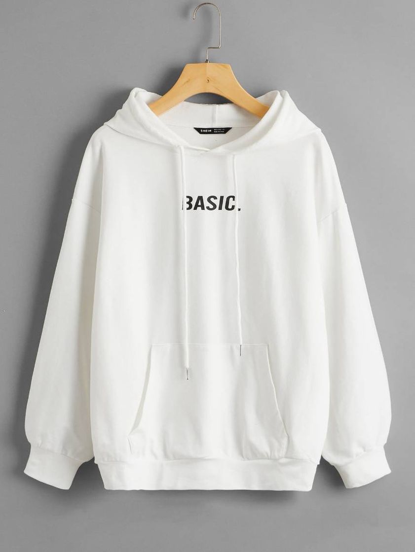 Moda Moletom branco "basic" Shein