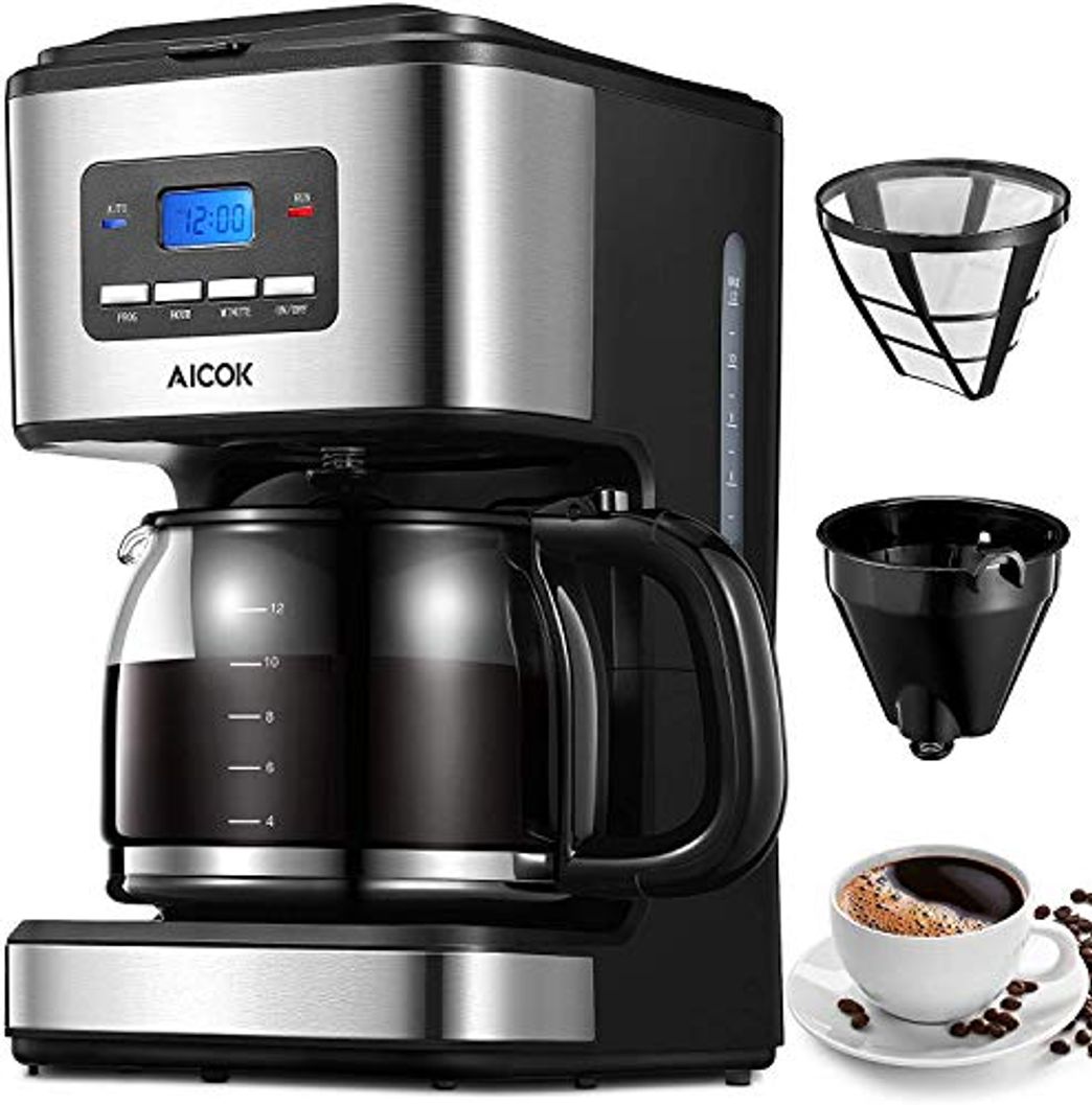 Producto Aicok Cafetera, Cafetera Goteo, Cafetera Goteo Programable, Cafetera Goteo Filtro Permanente, Jarra