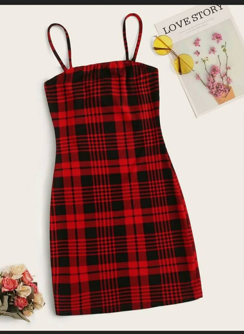 Fashion Tartan Cami Mini Bodycon Dress | SHEIN USA