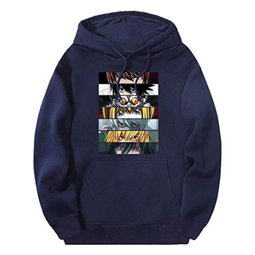 Death Note Hoodies Sudadera con Capucha de Lana para Hombre 2020 Jerseys de Lana de Invierno Ropa de Hip Hop Manga Completa Negro Moletom Masculino