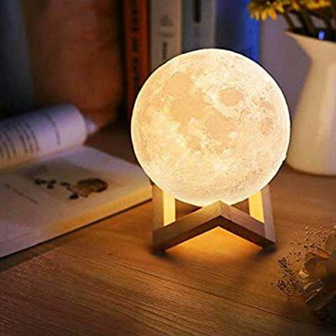 Moda Luminaria 3D Touch Lua Cheia Abajur LED Decoracao USB RGB

