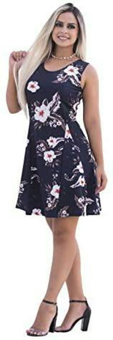 Fashion Vestido Feminino Midi Longo Estampado + Colar.