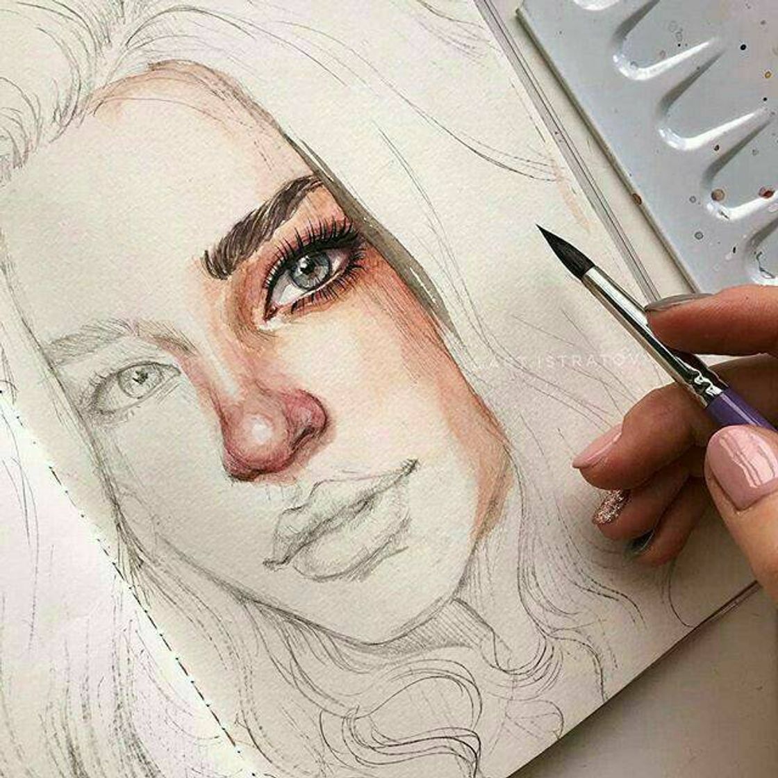 Fashion Uma inspiração de retrato em aquarela 💕🎨