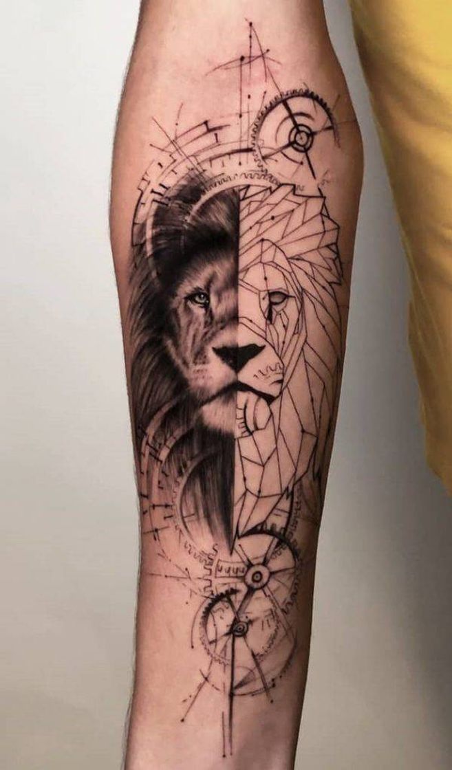 Moda Tatuagem de leão inspiração 