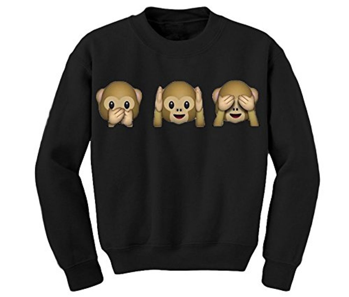 Social Mujeres Tres Monos Divertido Lindo Harajuku Estilo Blanco Sudaderas con Capucha Sudaderas