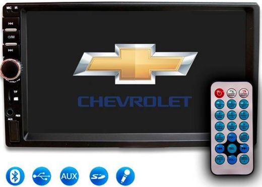 Multimidia 2din Bt+usb Tela 7' Espelhamento Logo Chevrolet