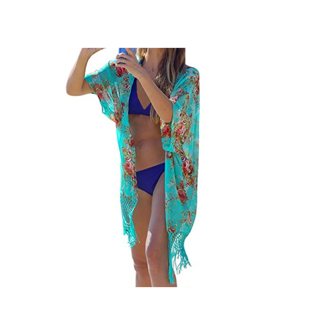 Social DELEY Mujeres Gasa Kaftan Cardigan Bikini Cover En Vestido De Playa Trajes De Baño