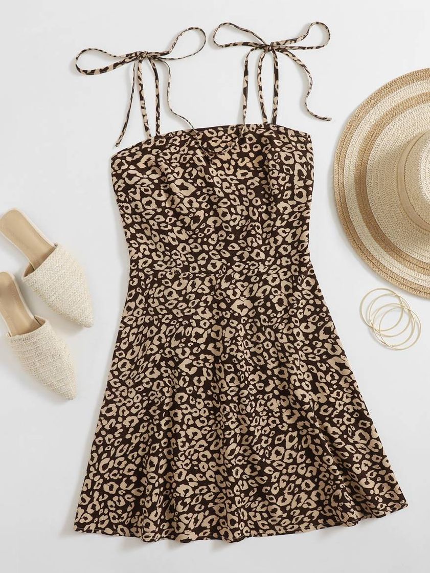 Moda Nó Leopardo Boho Vestido