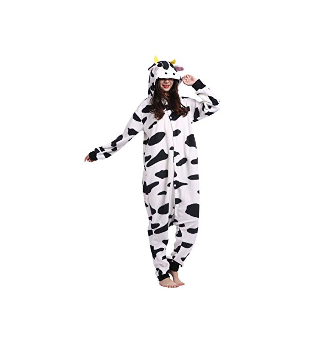 Fashion DELEY Unisex Adultos Enterizo de Pijamas Vacas Ropa de Dormir con Capucha de Cosplay de Anime Carnaval Halloween