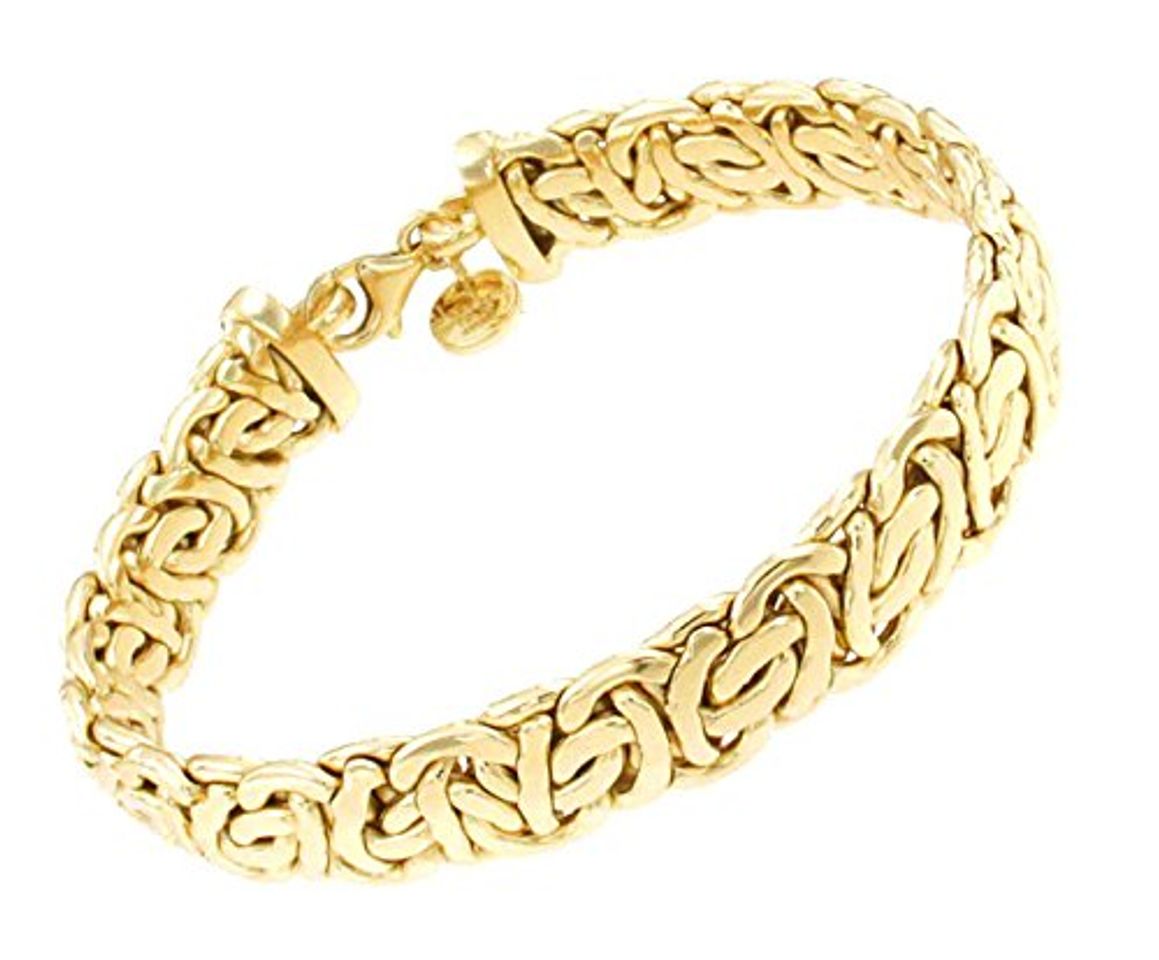 Moda Pulsera Cadena Bizantino oval 18k oro doublé 13 mm 25 cm joyeria desde la fábrica italiana tendenze regalo mujer y hombre