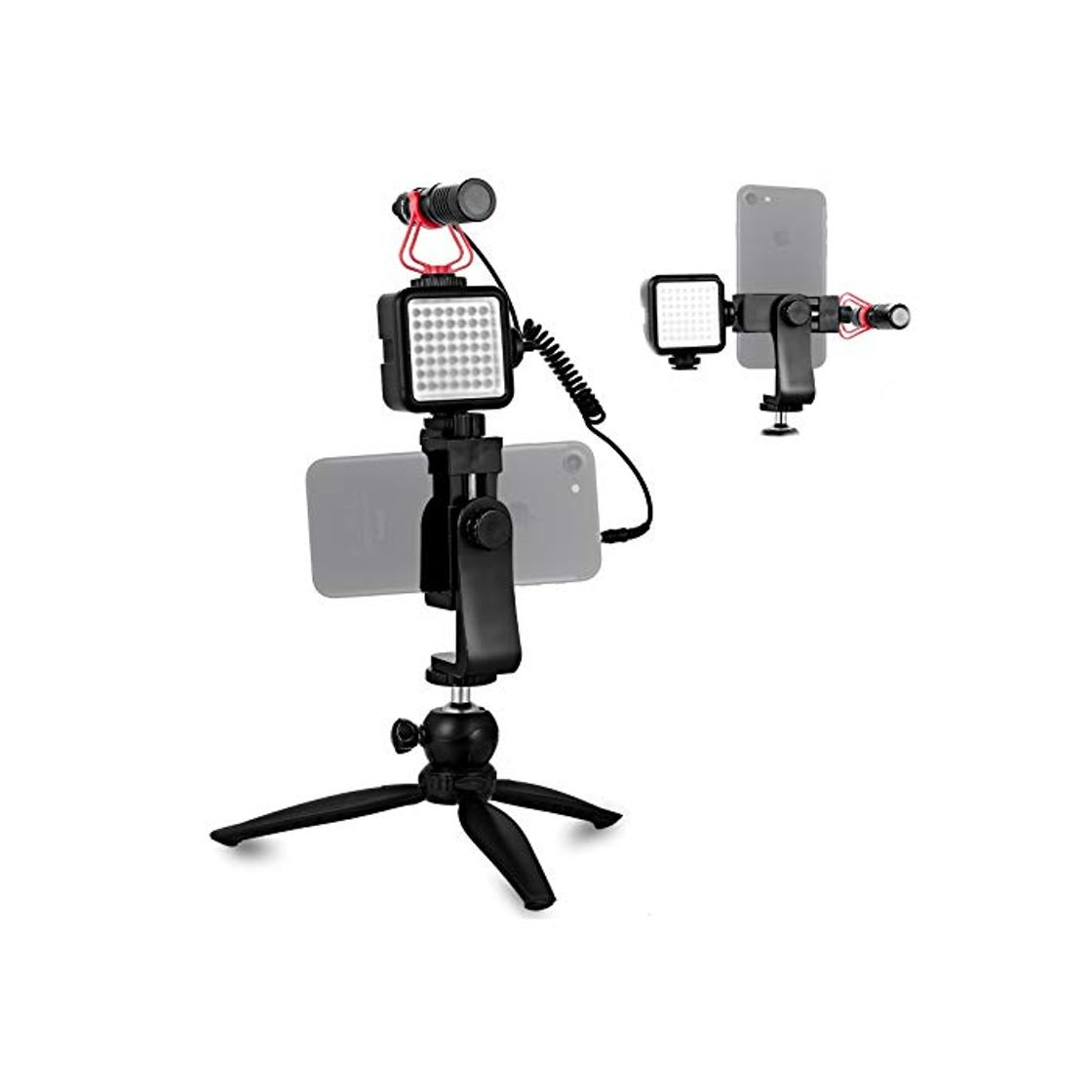 Product Kit de Vlogger de Vídeo Micrófono de KuuZuse con luz LED