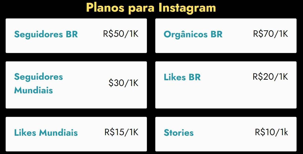 Moda Seguidores para Instagram, TikTok, Youtube eu indico!