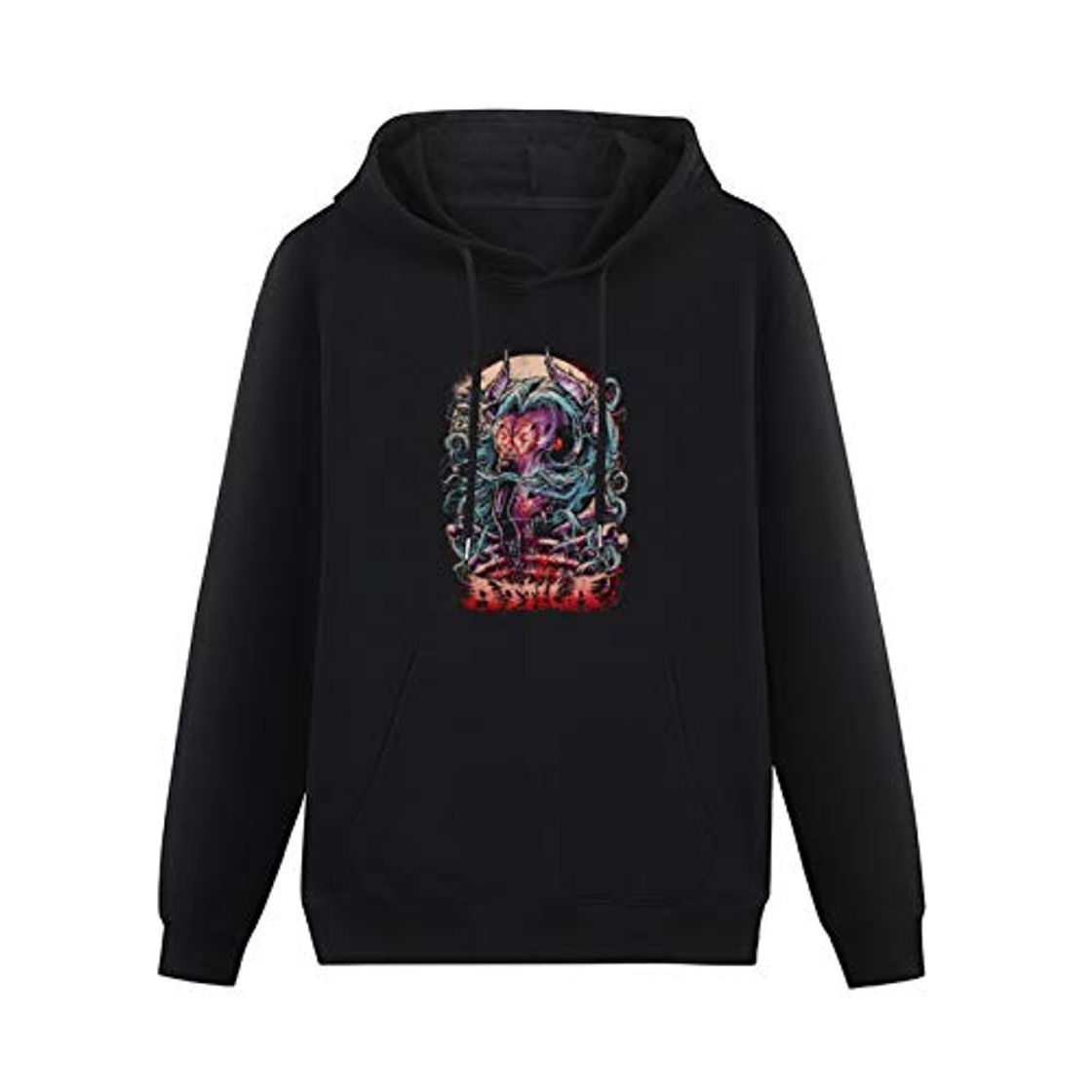 Fashion Attila Goat Head Hoodies Pullover Long Sleeve Sweatshirts Black L