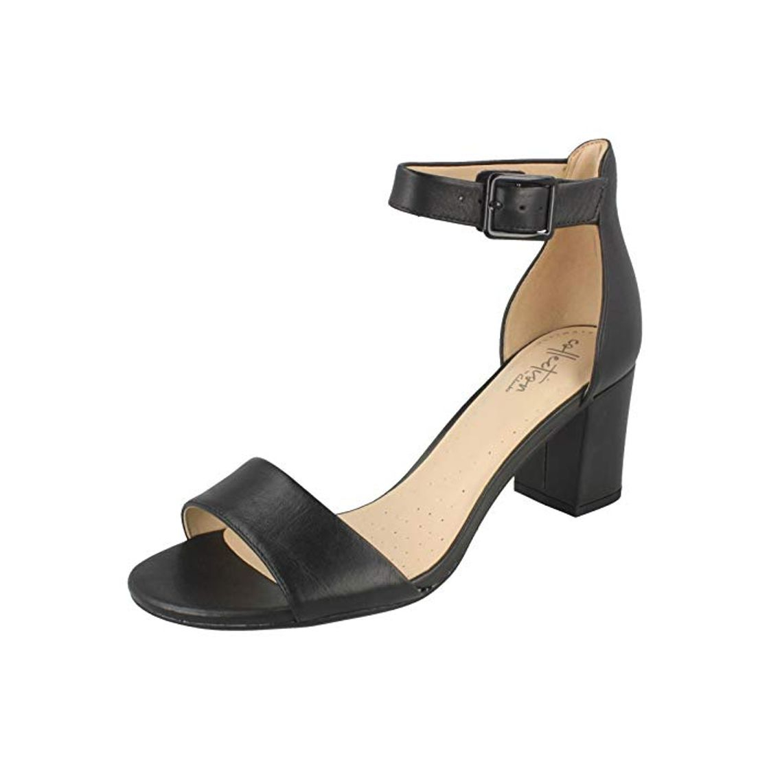 Social Clarks Deva Mae, Zapatos con Tacon y Correa de Tobillo para Mujer,