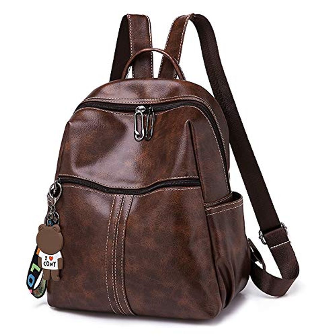 Producto BAGZY Moda Bolso Mochila Antirrobo de Mujer Cuero Bolso Dayback Backpack Bolsa de Mano Señoras de Ligero Impermeable Bolsa de Trabajo Escuela Marrón