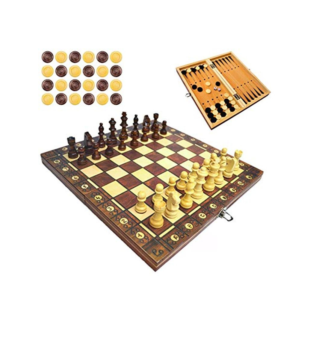 Producto 3 in 1 Ajedrez Juego Ajedrez de Madera Juego Ajedrez y Damas