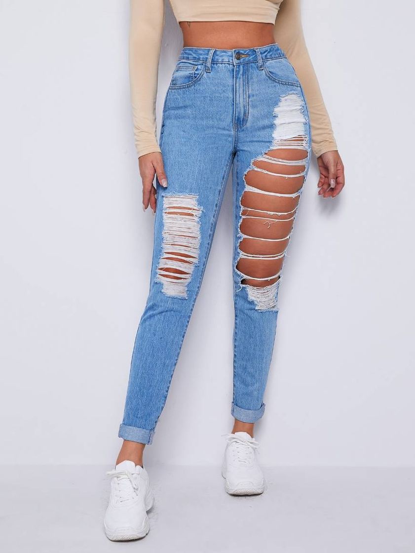 Moda Calça jeans cintura alta 