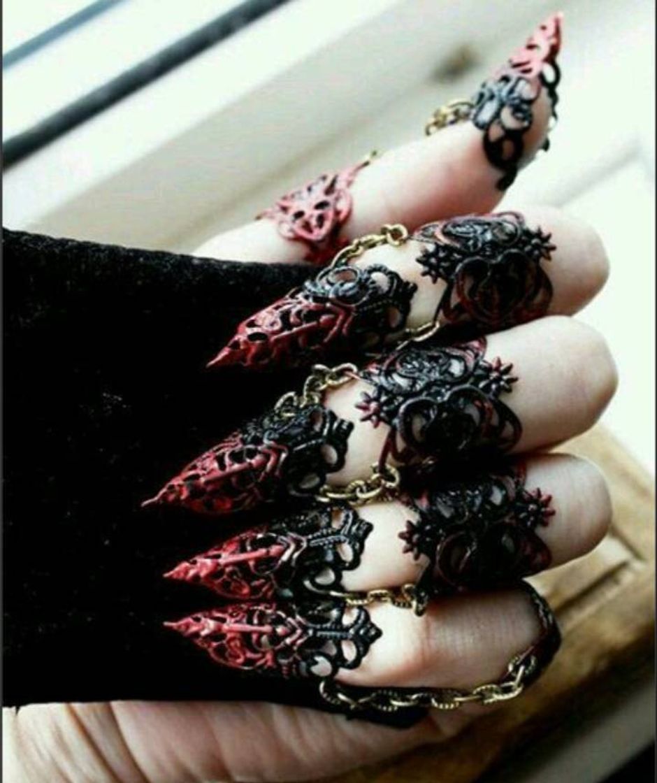 Fashion Unhas estileto de metal