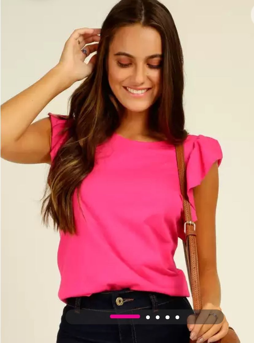 Moda Blusa Feminina Manga Curta Babado