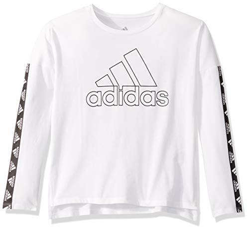 Fashion adidas Girls' Long Sleeve Cropped Tee T-Shirt