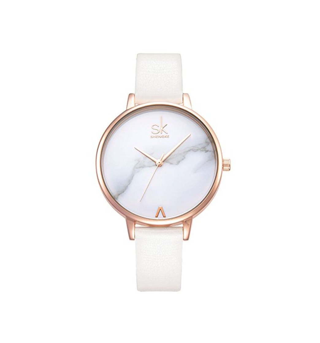 Productos Alienwork Reloj Mujer Relojes Piel sintética Blanco Analógicos Cuarzo Oro Rosa Impermeable