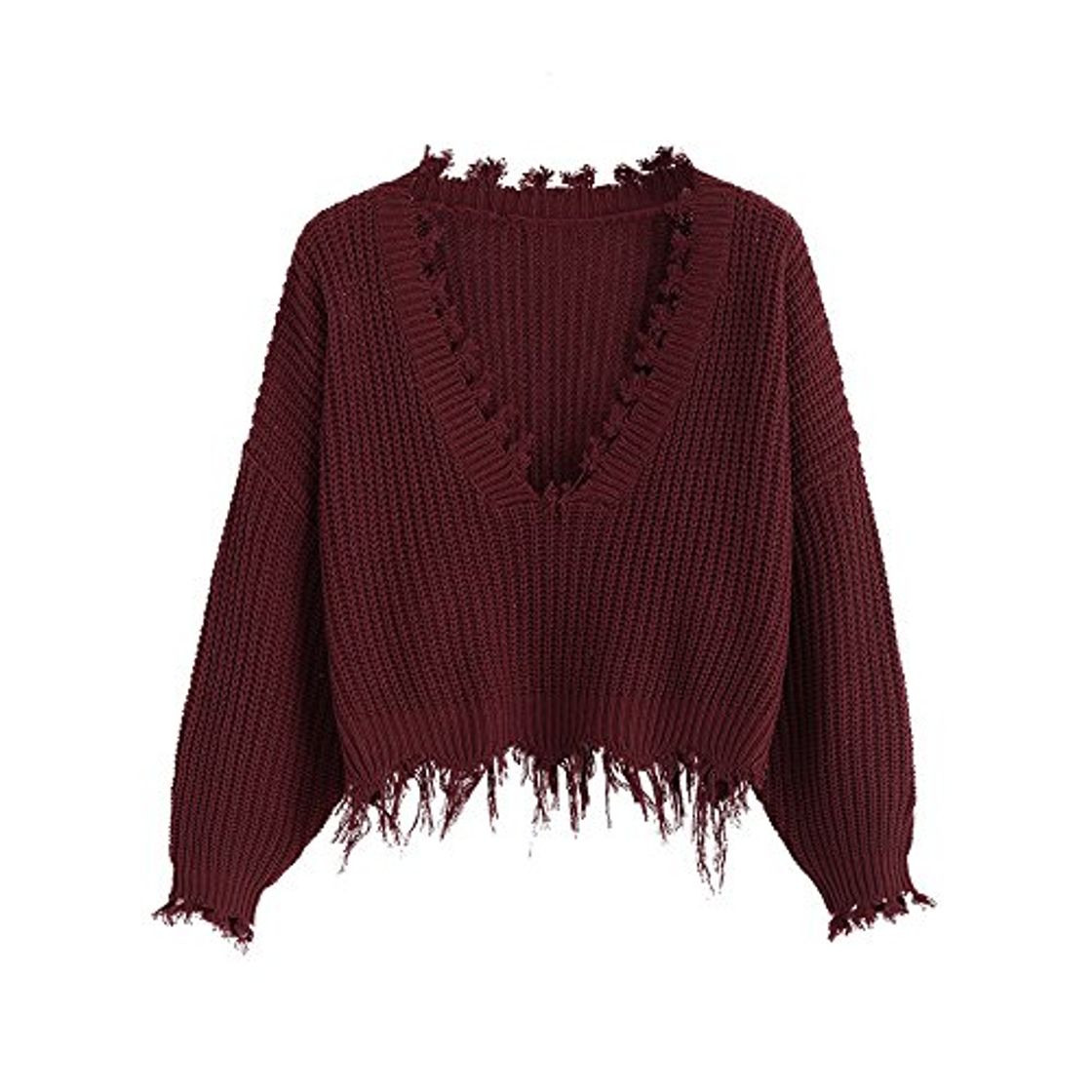 Social Zaful - Jersey de manga larga con cuello en V