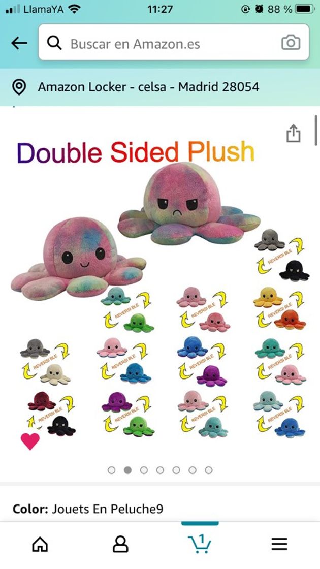 Producto YueLove Peluche de Pulpo Reversible