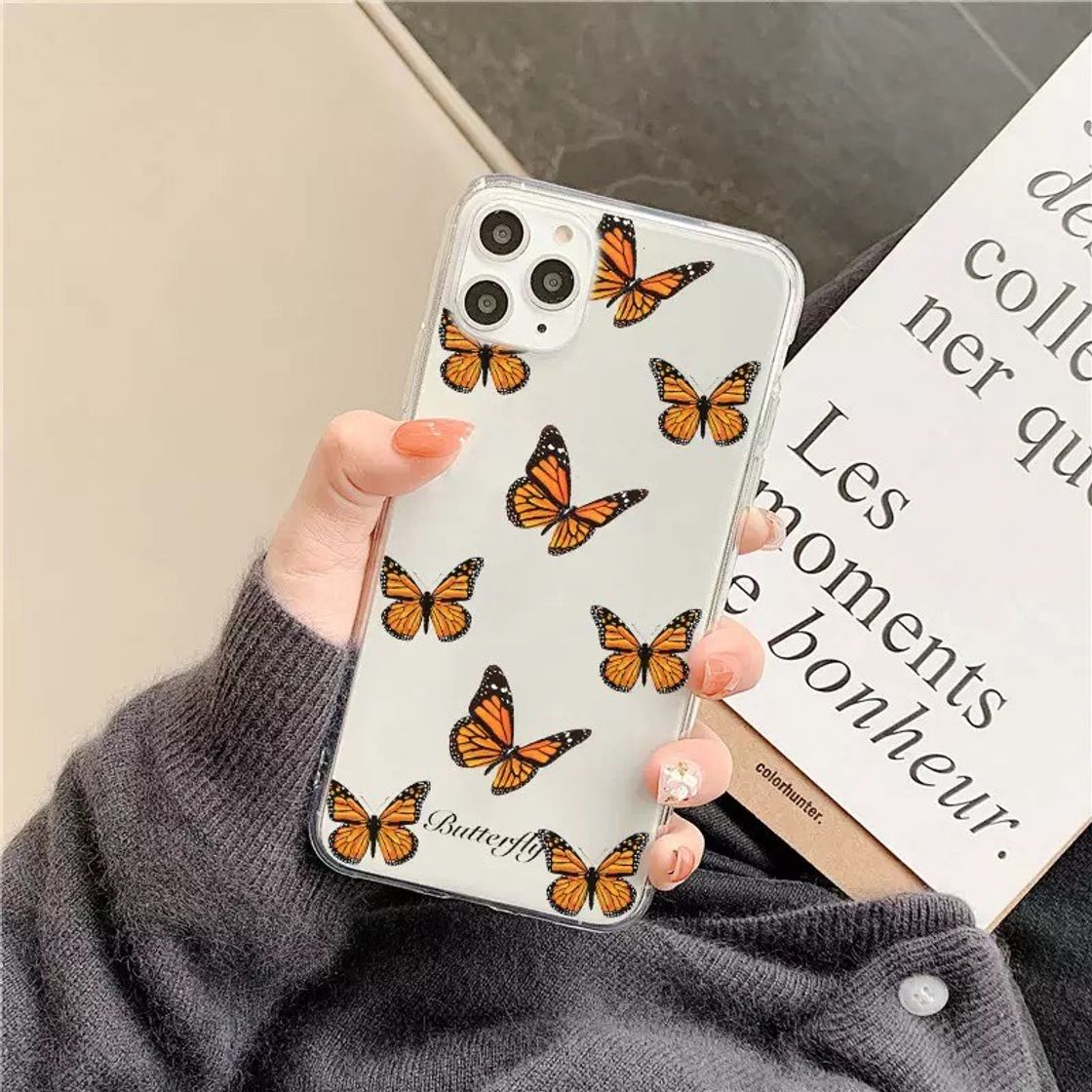 Moda Funda de teléfono con pintura de mariposa para iphone 