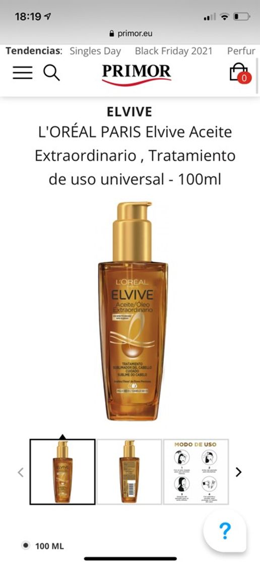 Fashion Aceite Extraordinario Elvive precio