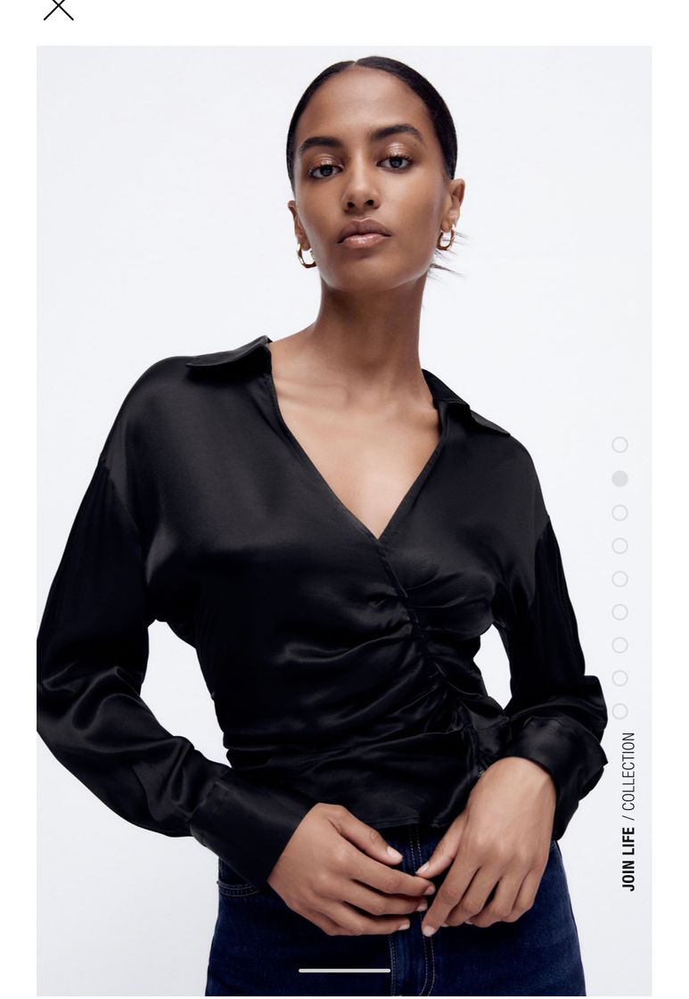 Fashion RUCHED SATIN EFFECT SHIRT - Black | ZARA United States