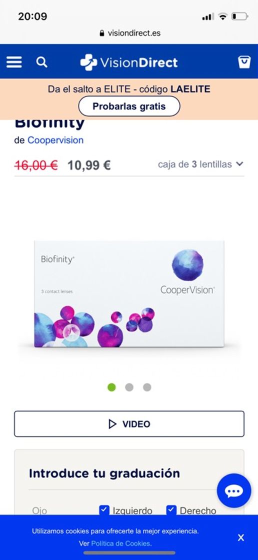 Moda Biofinity® CooperVision: Lentillas a domicilio en 24 h | Vision Direct