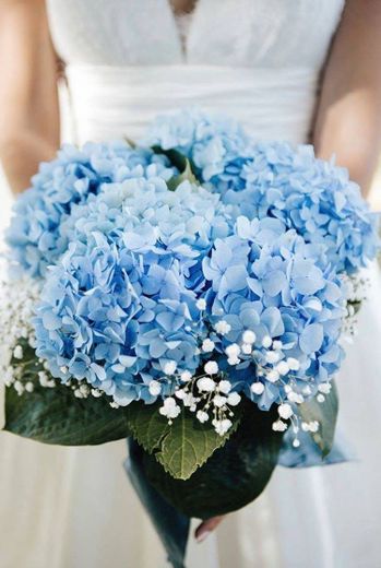 Buquê com flor azul 
