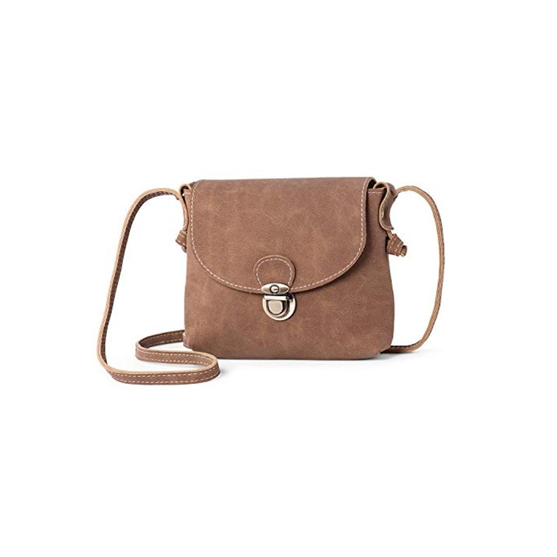 Social LaRechor Bolso Bandolera para Mujer Pequeño con Cerradura Antirrobo, Retro Mini Bolso