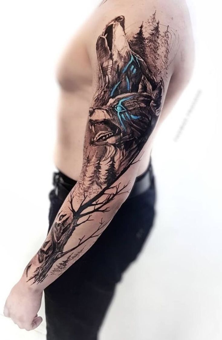 Moda Tatuagem de lobo 