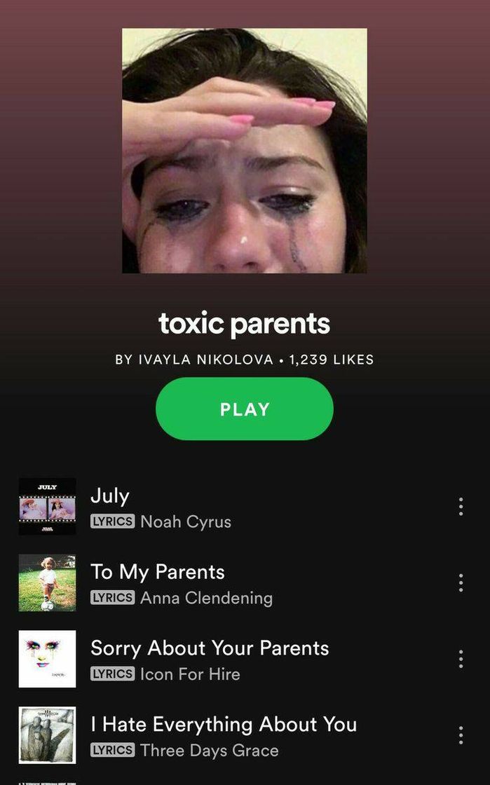 Canciones Playlist - toxic parents