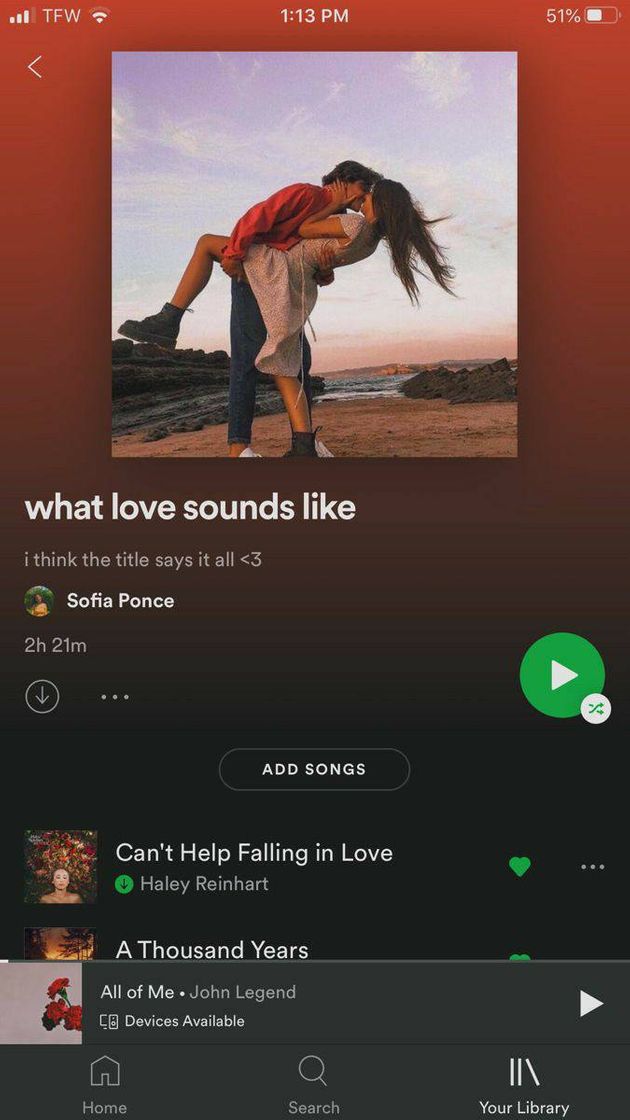 Canción Playlist - what love sounds like