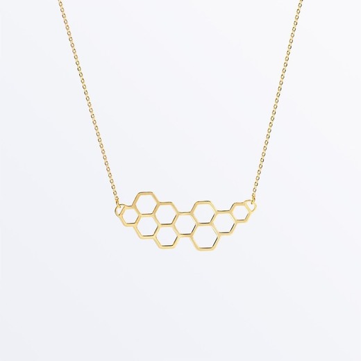 Honeycomb Gold Necklace - Em