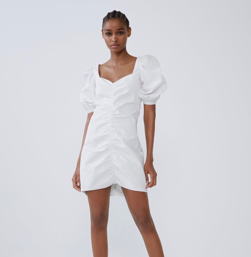 Product Vestido drapeado blanco