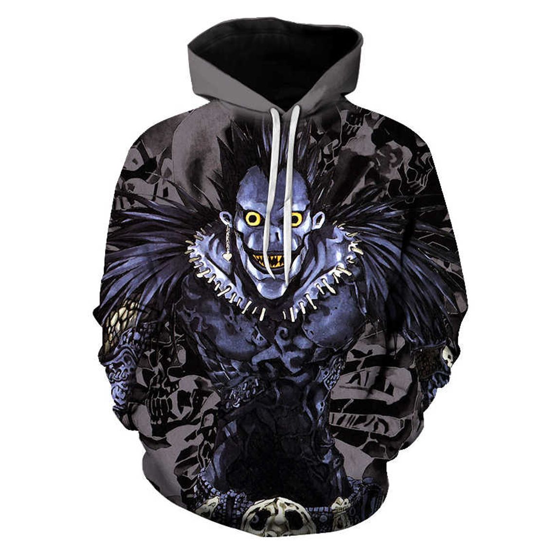 Social Death Note Hoodies Sudadera con Capucha de Lana para Hombre 2020 Jerseys de Lana de Invierno Ropa de Hip Hop Manga Completa Negro Moletom Masculino