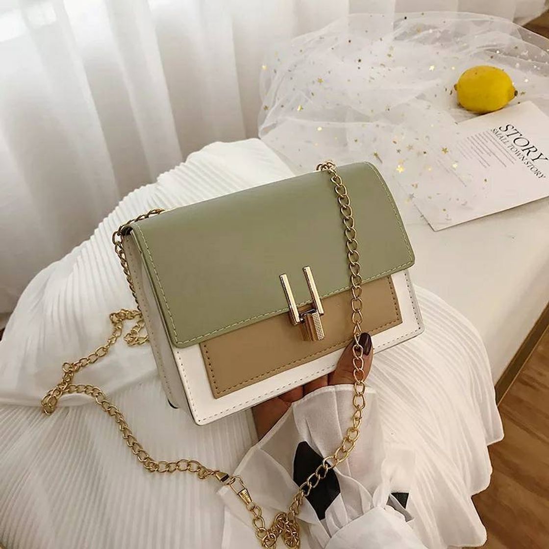 Moda Bolsa de ombro com corrente